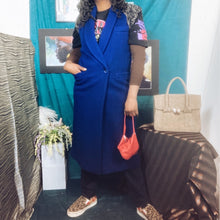 Load image into Gallery viewer, 80s Vintage Christian Dior Wool Coat Vest  Size M Peri Blue Color of the Year
