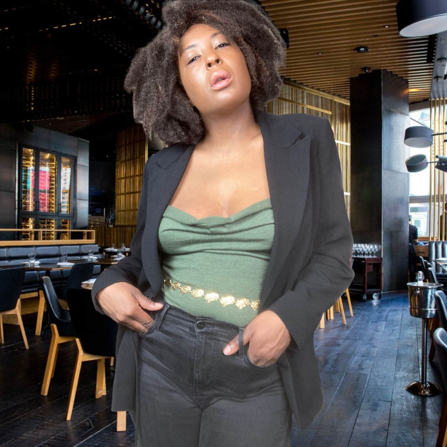 Vintage Bill Blass Cashmere Cowl Neck Camisole sz. M