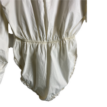 Load image into Gallery viewer, 1980s Vintage Donna Karan White Cotton French Cuff Bodysuit Size 10
