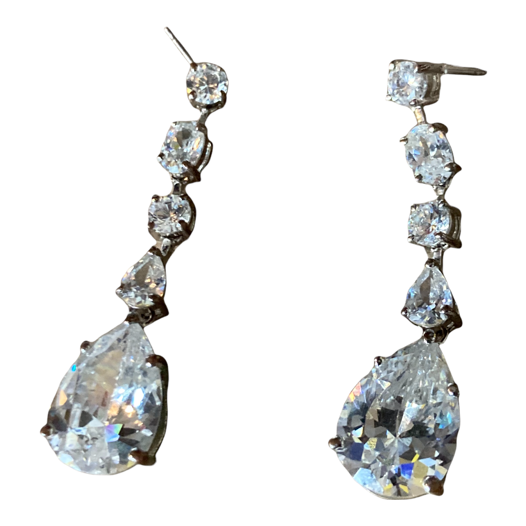 Vintage Crystal Single Drop Earrings
