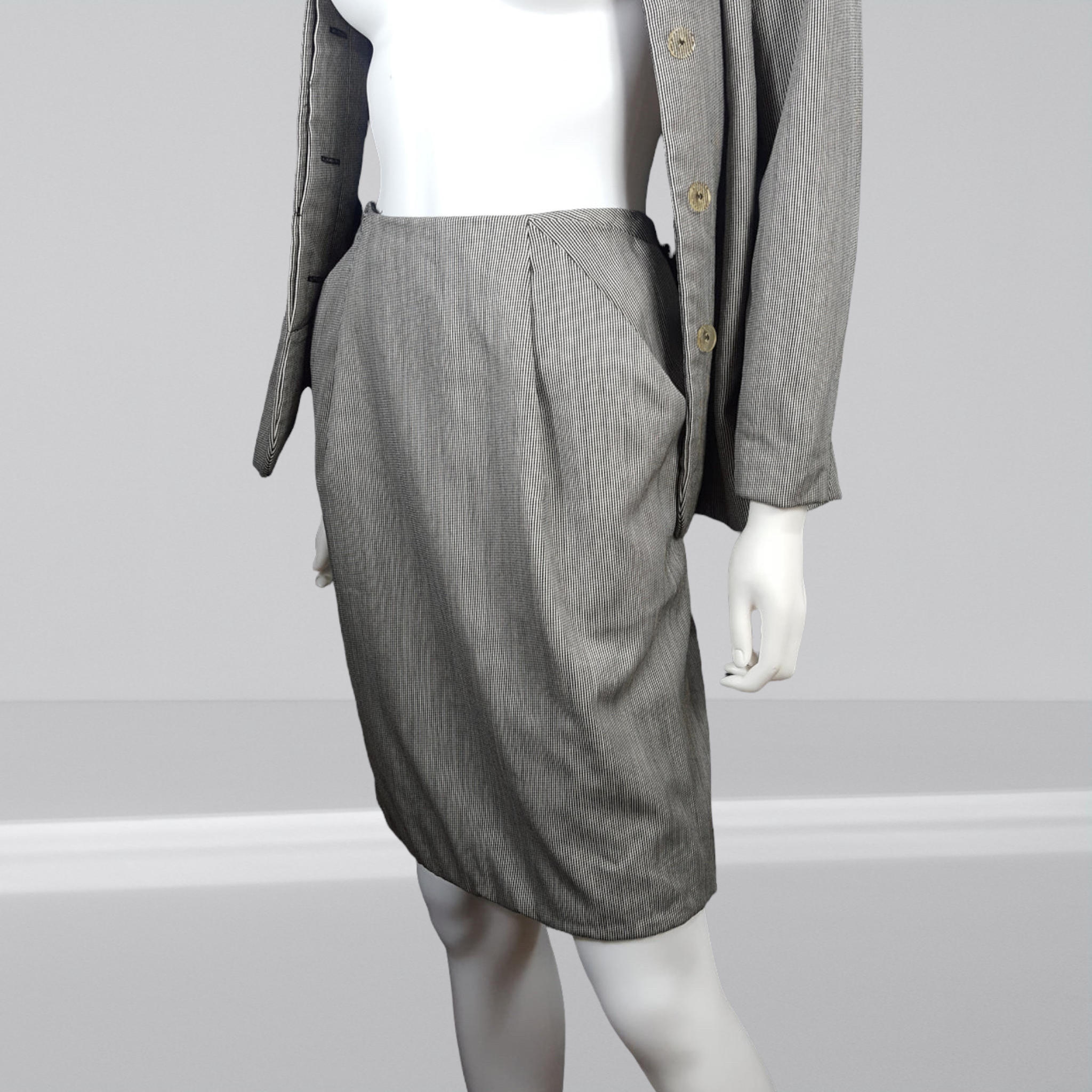 GEOFFREY BEENE 80s Power Skirt Suit size M