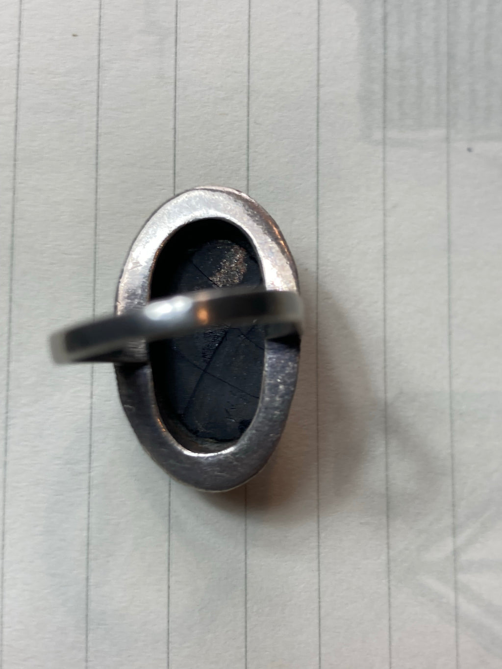 Antique Victorian Mourning Sterling Black Onyx Marcasite Ring