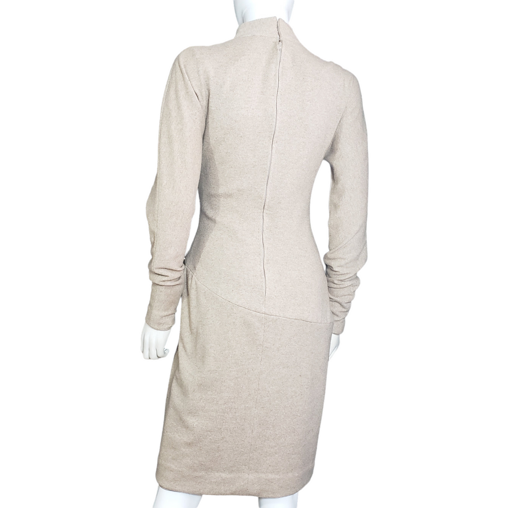 Carolyne Roehm Pearl Adorned Wool Dress Size 2