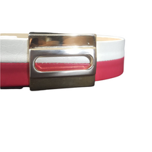 Load image into Gallery viewer, Two Toned Stripe Leather Belt Size S
