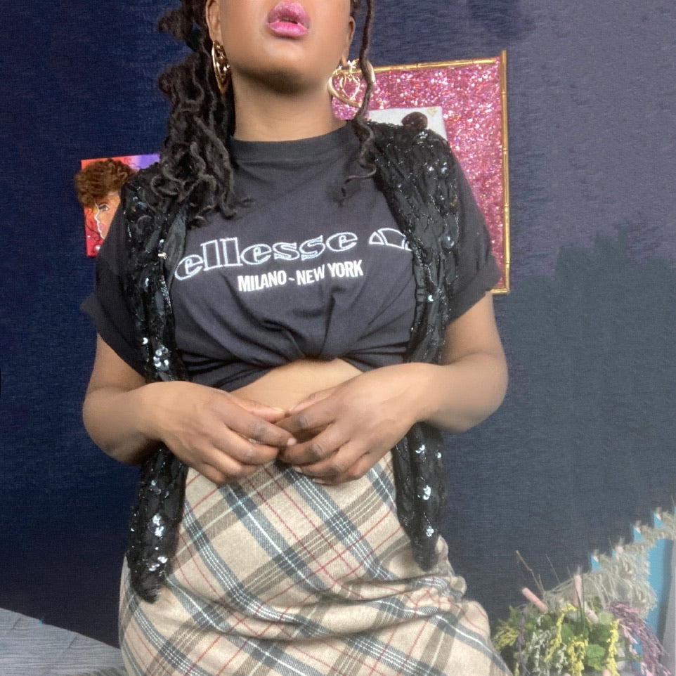 90s Black Ellesse T Shirt Size XL