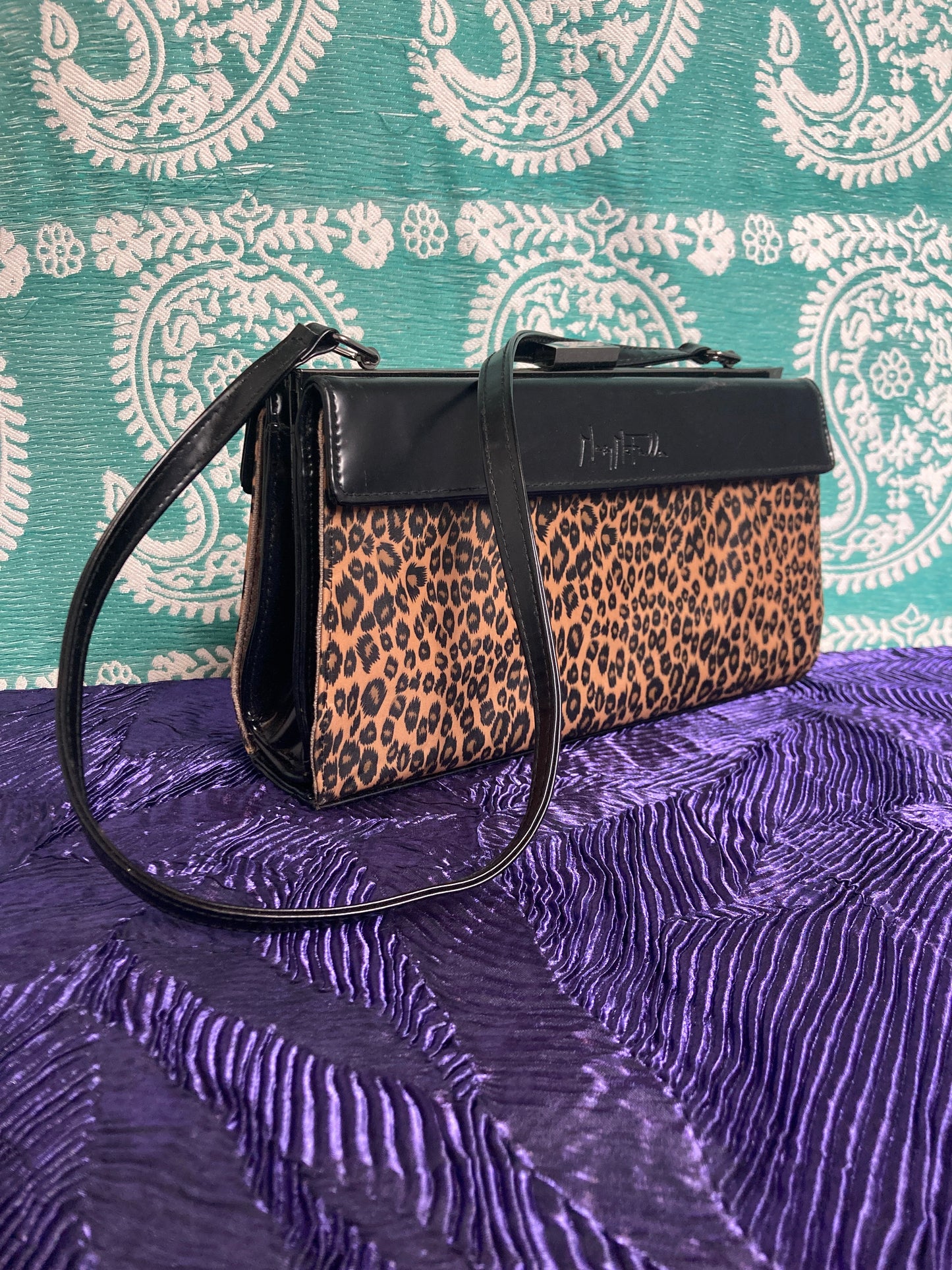 Mary McFadden 3N1 Vintage Handbag Embroiderd Florals Animal Print