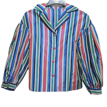 Load image into Gallery viewer, Vintage 50s Tafetta Striped Blouse sz. Small
