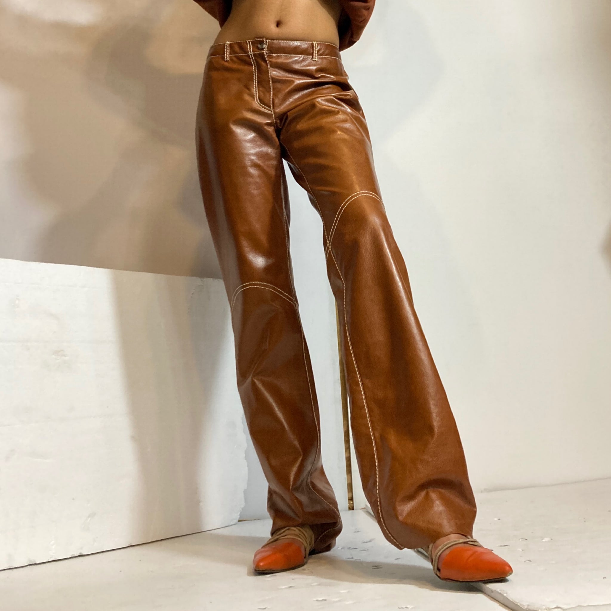 Santacroce Firenze Leather Trousers Size 44 – Lucille Golden