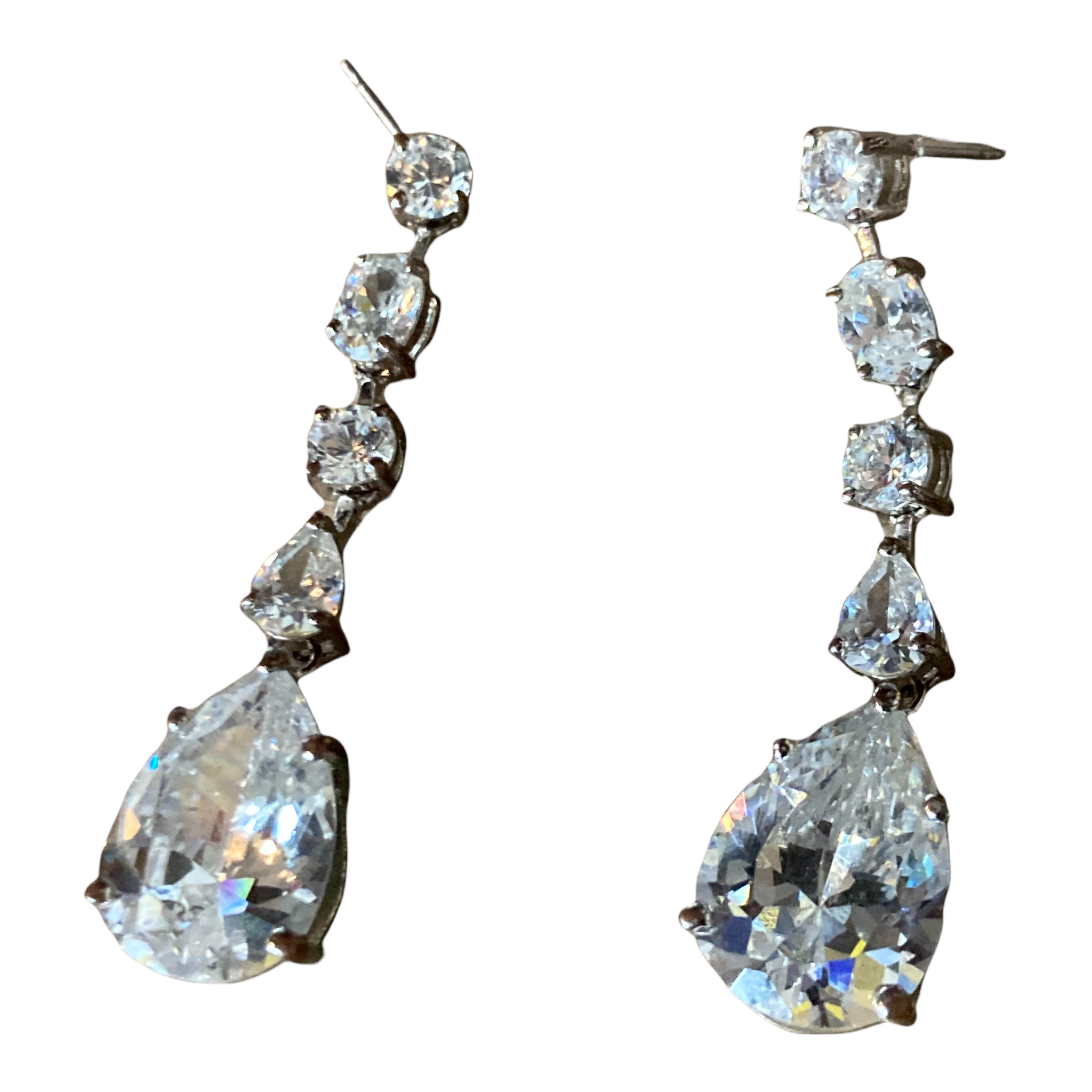 Vintage Crystal Single Drop Earrings