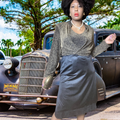 Onyx By Wendy Chaitin Metallic Gold Evening Twin Set Size 1X