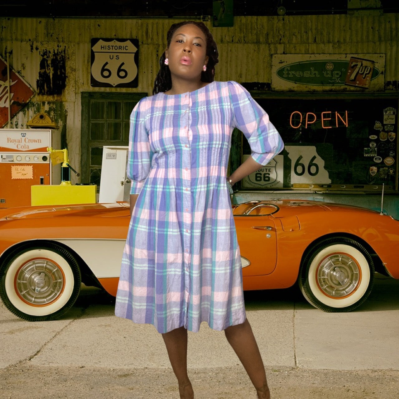 Matti Sport Purple Madras Plaid Dress