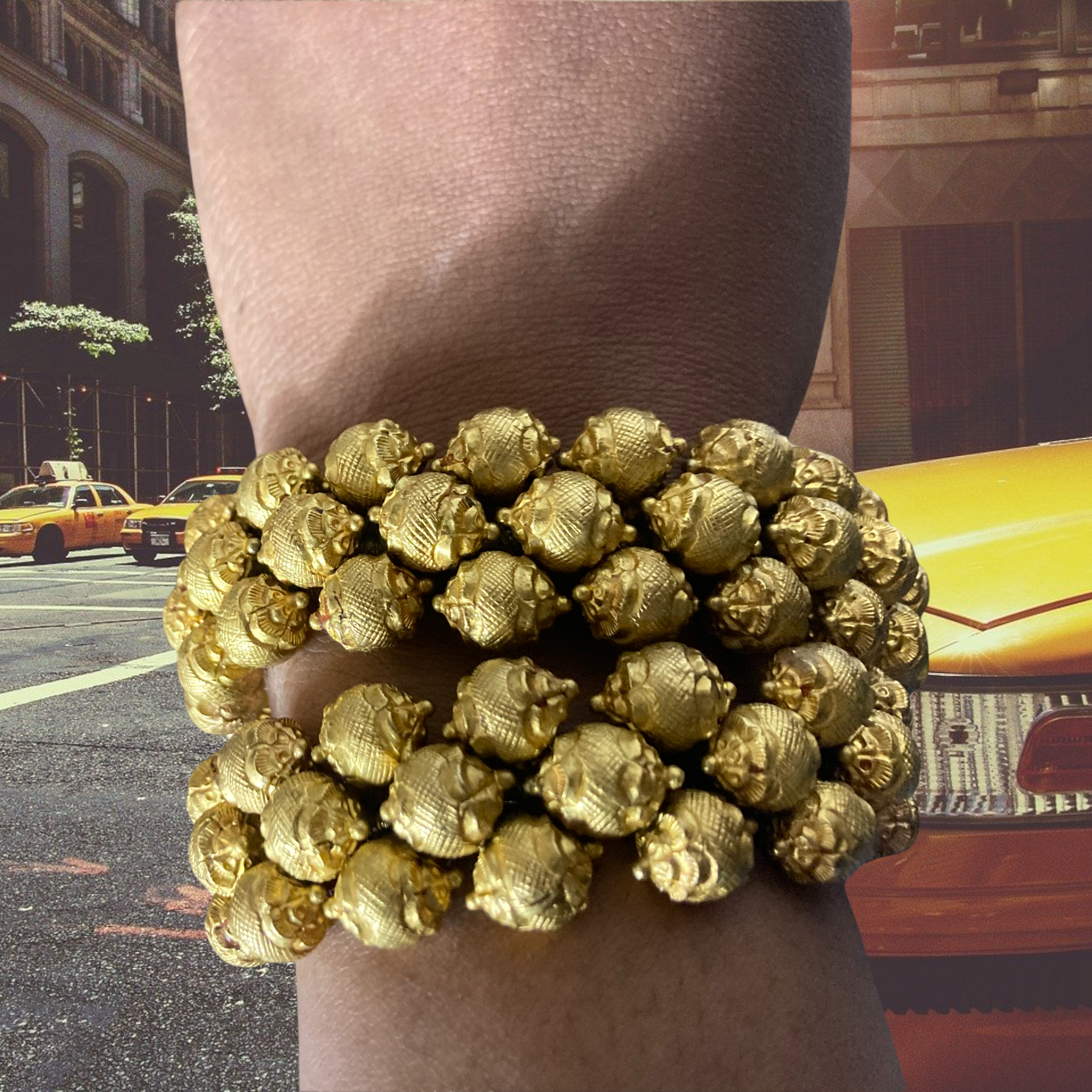 Vintage Indian Etruscan Bead Bracelet