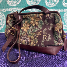 Load image into Gallery viewer, Etienne Aigner Canvas Tapestry  Floral Print Satchel
