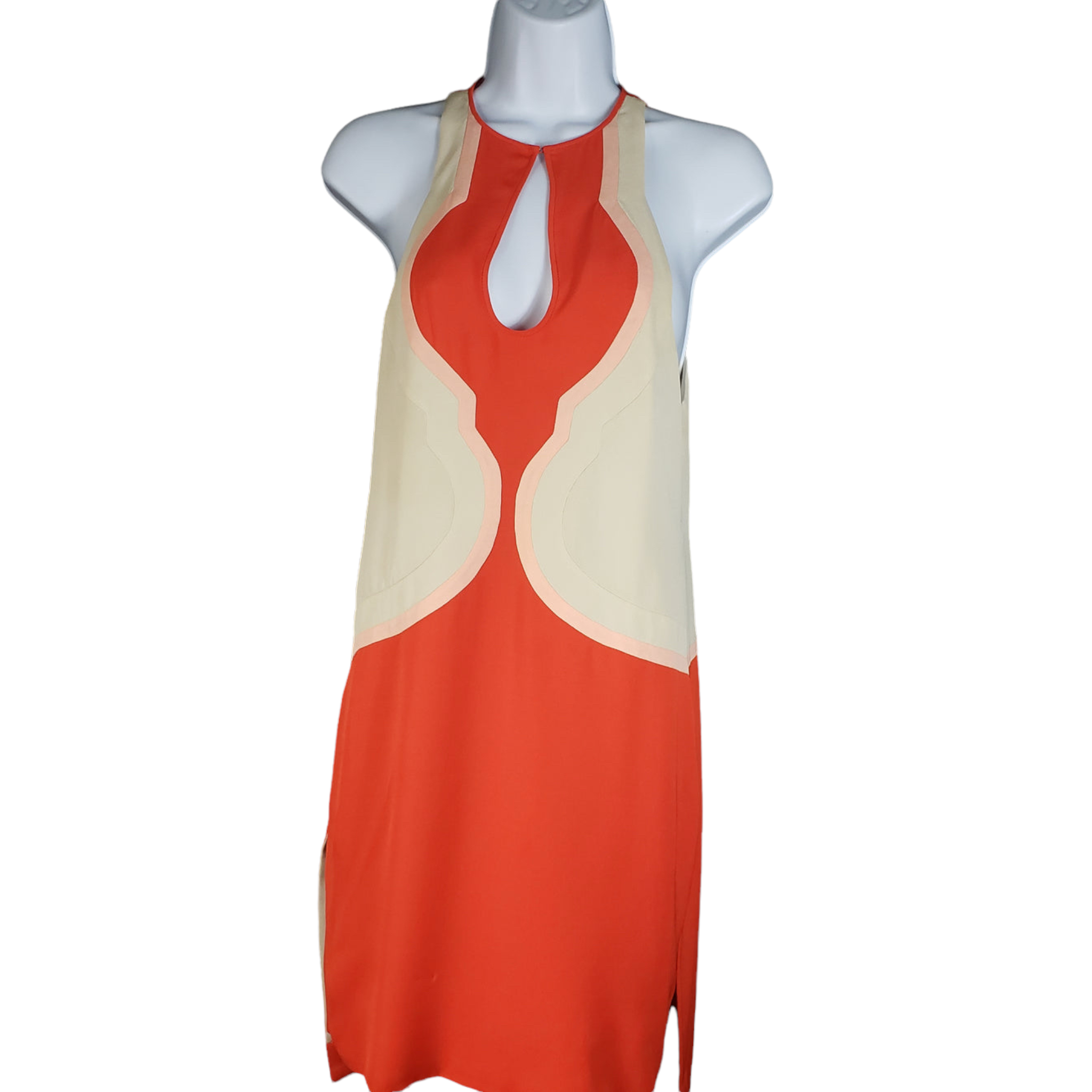 DvF Silk MOD Color Block Geometric Mini Dress/Tunic Size 2