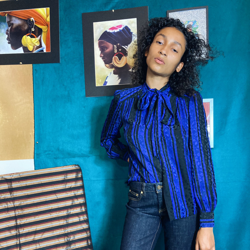 Vintage_Blouses_Secretary_Blouse_Adolfo_Silk _Tops